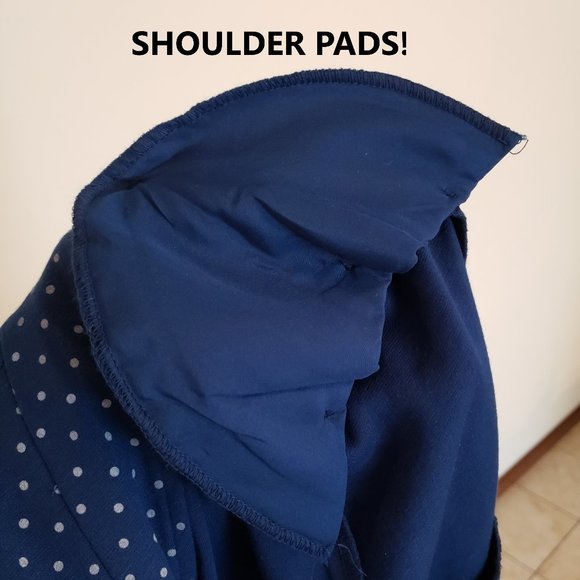 🔥Host Pick🔥NWT Merona Navy One Button Blazer Polka Dots Shoulder Pads XXL - Picture 9 of 14